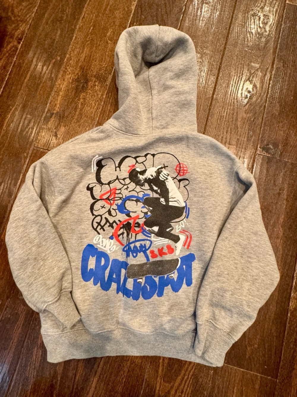 Zara Skate Light Gray Pullover Hoodie
